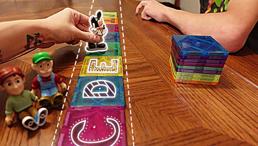 magnetic tiles and role play dolls