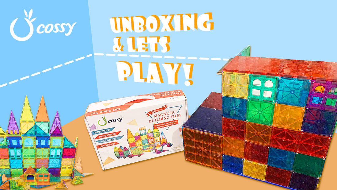 unboxing and let's play cossy magnetic tiles