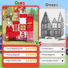 Load image into Gallery viewer, Cossy Magnetic Building Tiles Firefighter Set with Firefighter for Kids Ages 4-8
