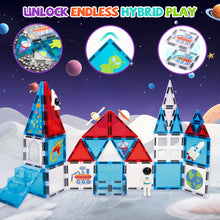 Load image into Gallery viewer, Cossy Magnetic Building Tiles Space Set with Astronaut, Magnetic Tiles for Kids Ages 4-8
