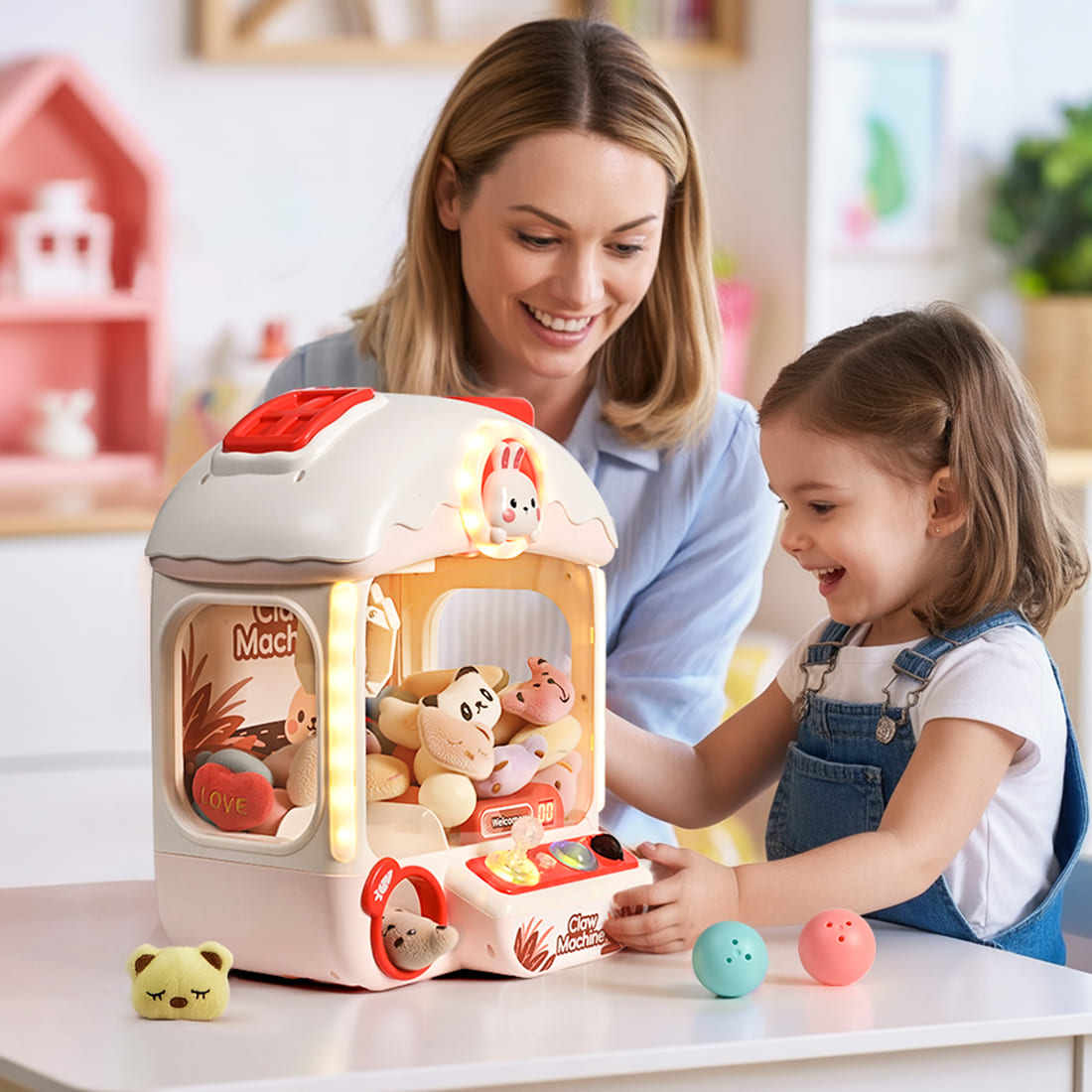 Cossy Dinosaur Toy Claws Machines with Sound Lights & 360° Crystal Joystick