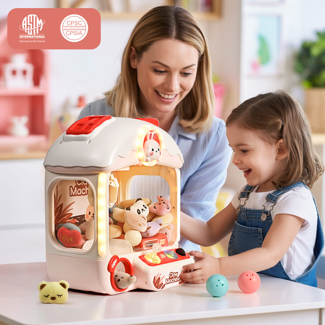 Cossy Dinosaur Toy Claws Machines with Sound Lights & 360° Crystal Joystick