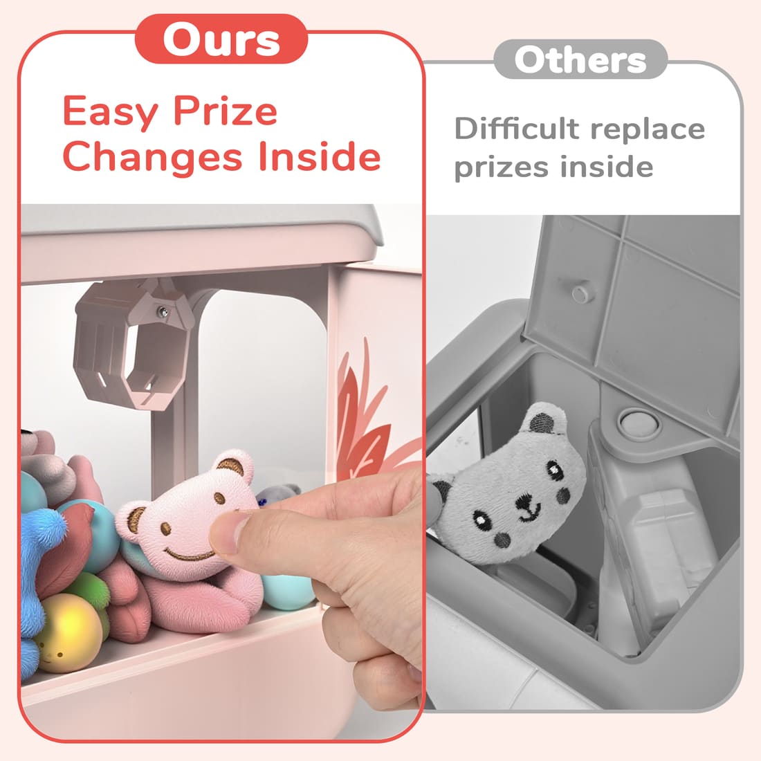 Cossy Dinosaur Toy Claws Machines with Sound Lights & 360° Crystal Joystick