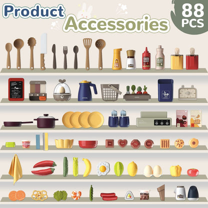 Cossy Kids Play Kitchen Toy with Sound & Light Accessories