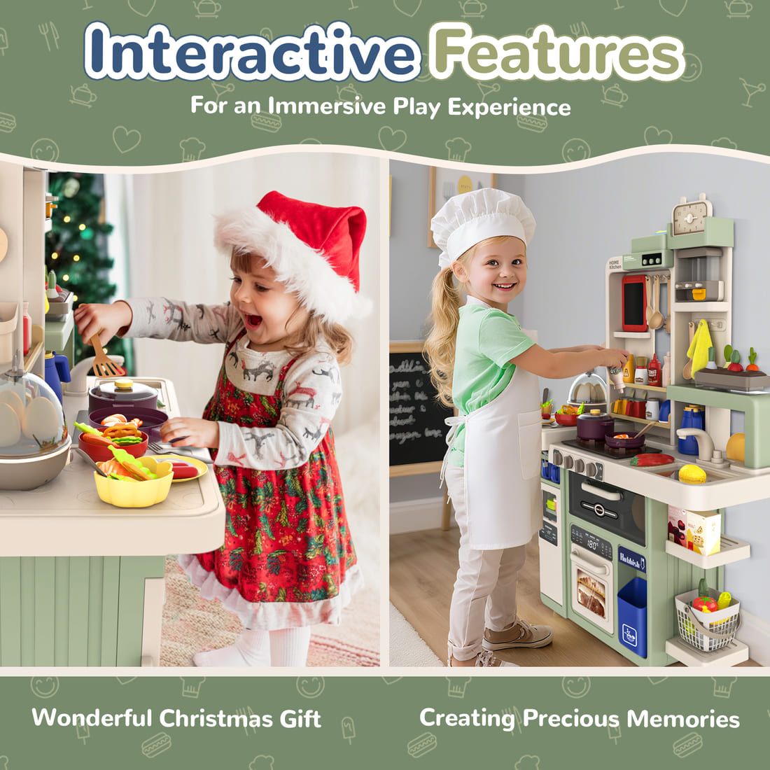 Cossy Kids Play Kitchen Toy with Sound & Light Accessories