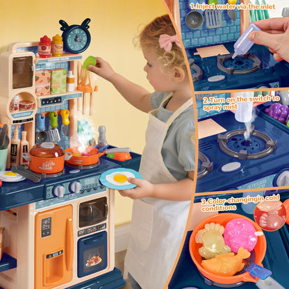 Cossy Kids Play Kitchen Toy with Sound & Light Accessories