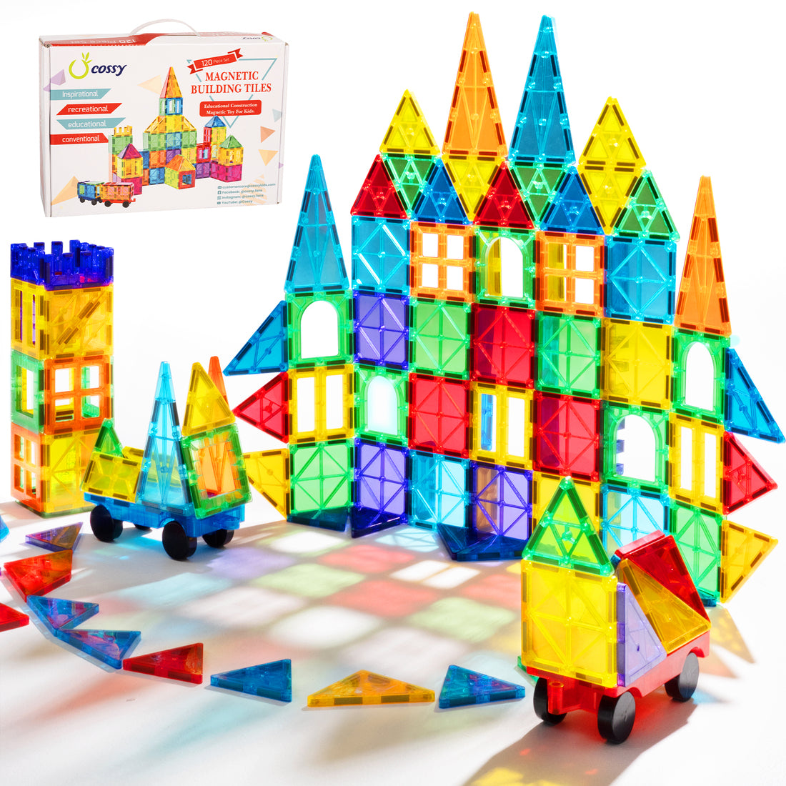 Cossy Magnetic Building Tiles 120 PCs Set