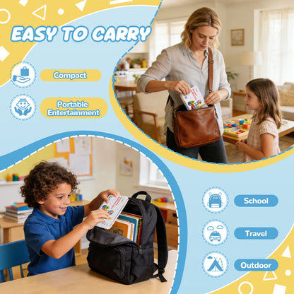 Cossy Mini Magnetic Tiles Travel Toys for Restaurant, Car & Plane Play