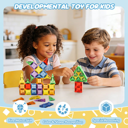 Cossy Mini Magnetic Tiles Travel Toys for Restaurant, Car & Plane Play