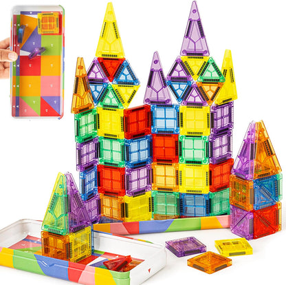 Cossy Mini Magnetic Tiles Travel Toys for Restaurant, Car & Plane Play