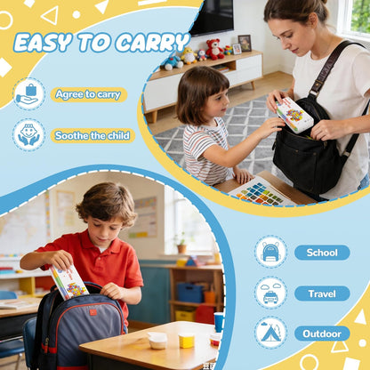 Cossy Mini Magnetic Tiles Travel Toys for Restaurant, Car & Plane Play