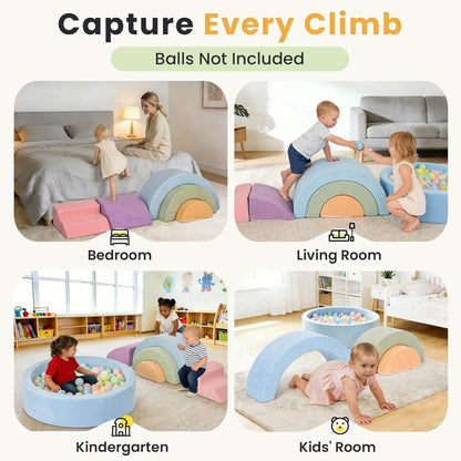 Cossy 8 Pcs Soft Play Set with Integrated Round Ball Pit