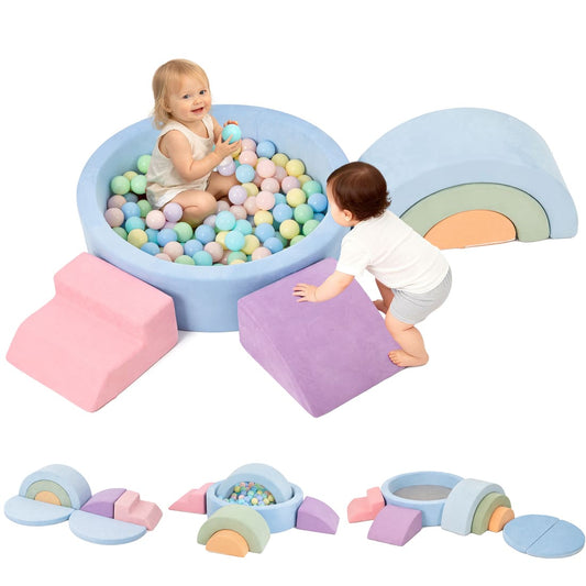 Cossy 8 Pcs Soft Play Set with Integrated Round Ball Pit